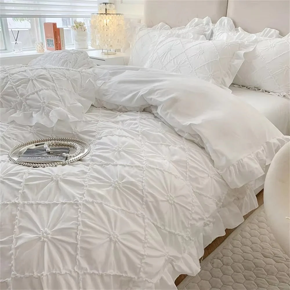 Belle Cotton Plush Ruffle Bedding | 4pcs Set - Image 9