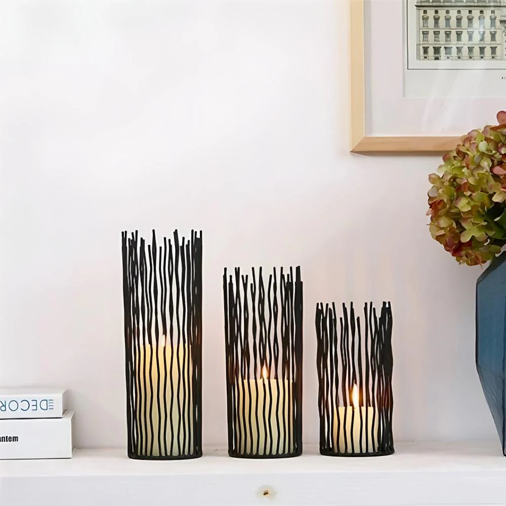 Black Iron Candle Holder Desk - Image 3