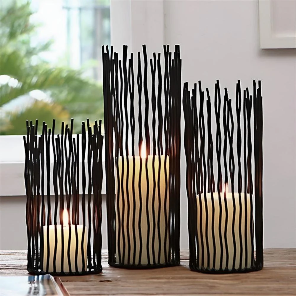 Black Iron Candle Holder Desk - Image 4