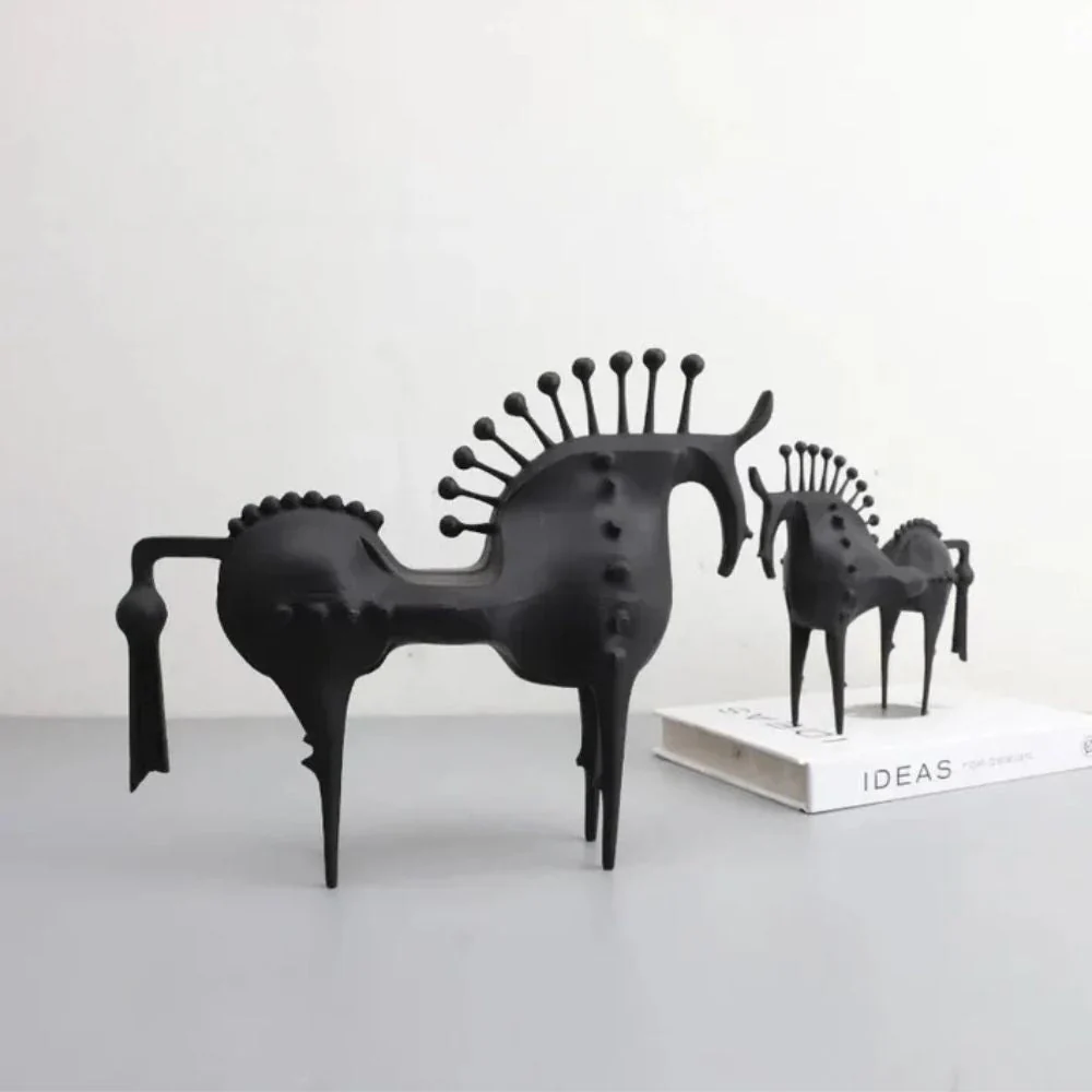 Black Stallion Metal Sculpture - Image 3