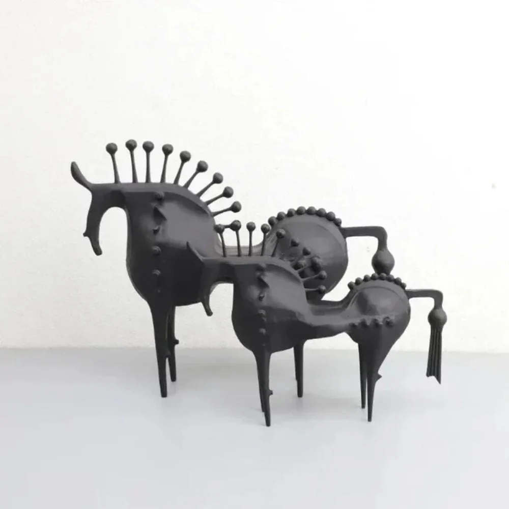 Black Stallion Metal Sculpture - Image 5