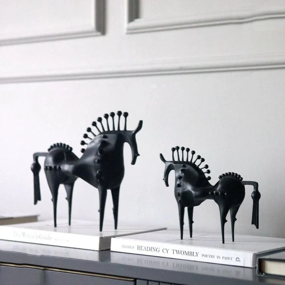 Black Stallion Metal Sculpture - Image 7