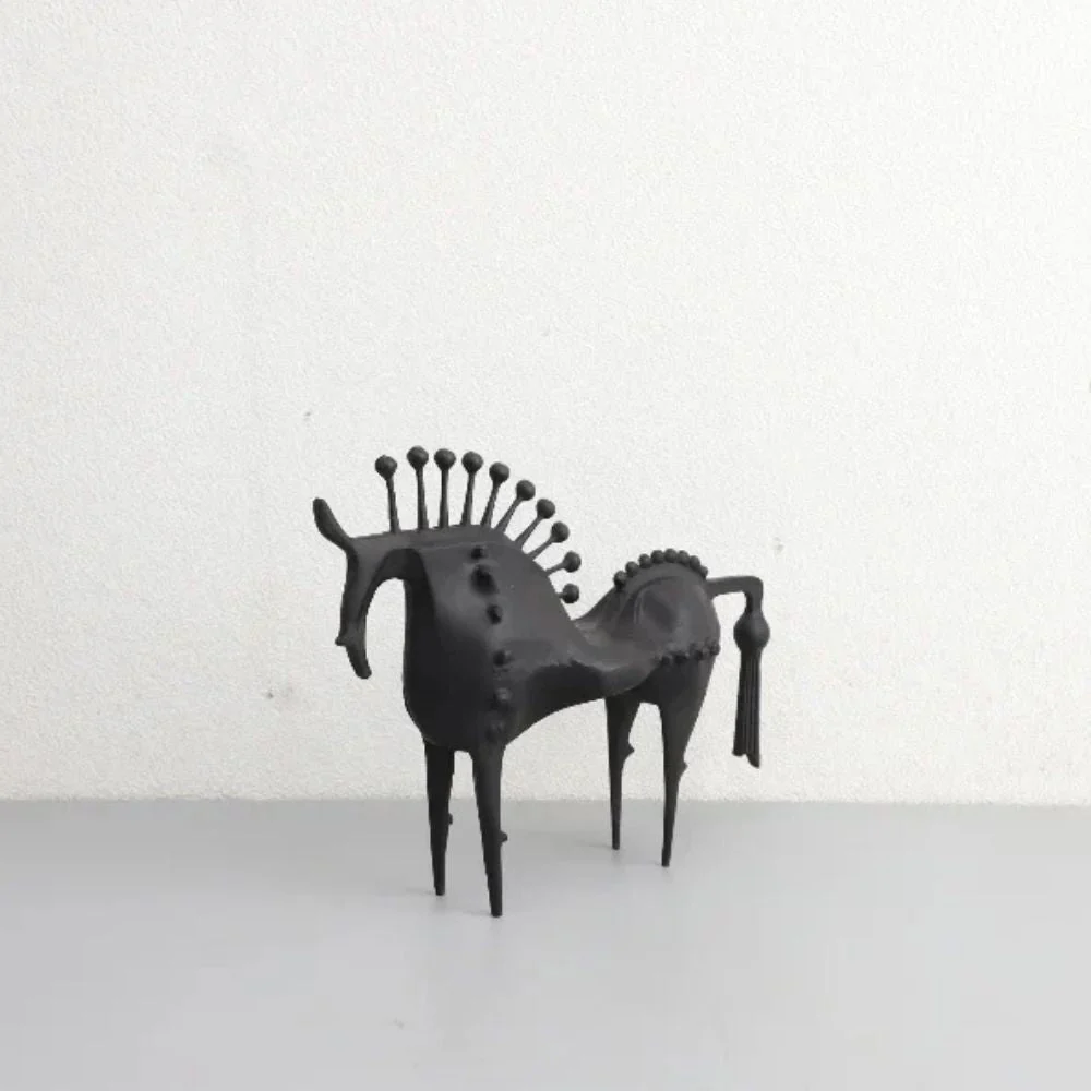 Black Stallion Metal Sculpture - Image 8