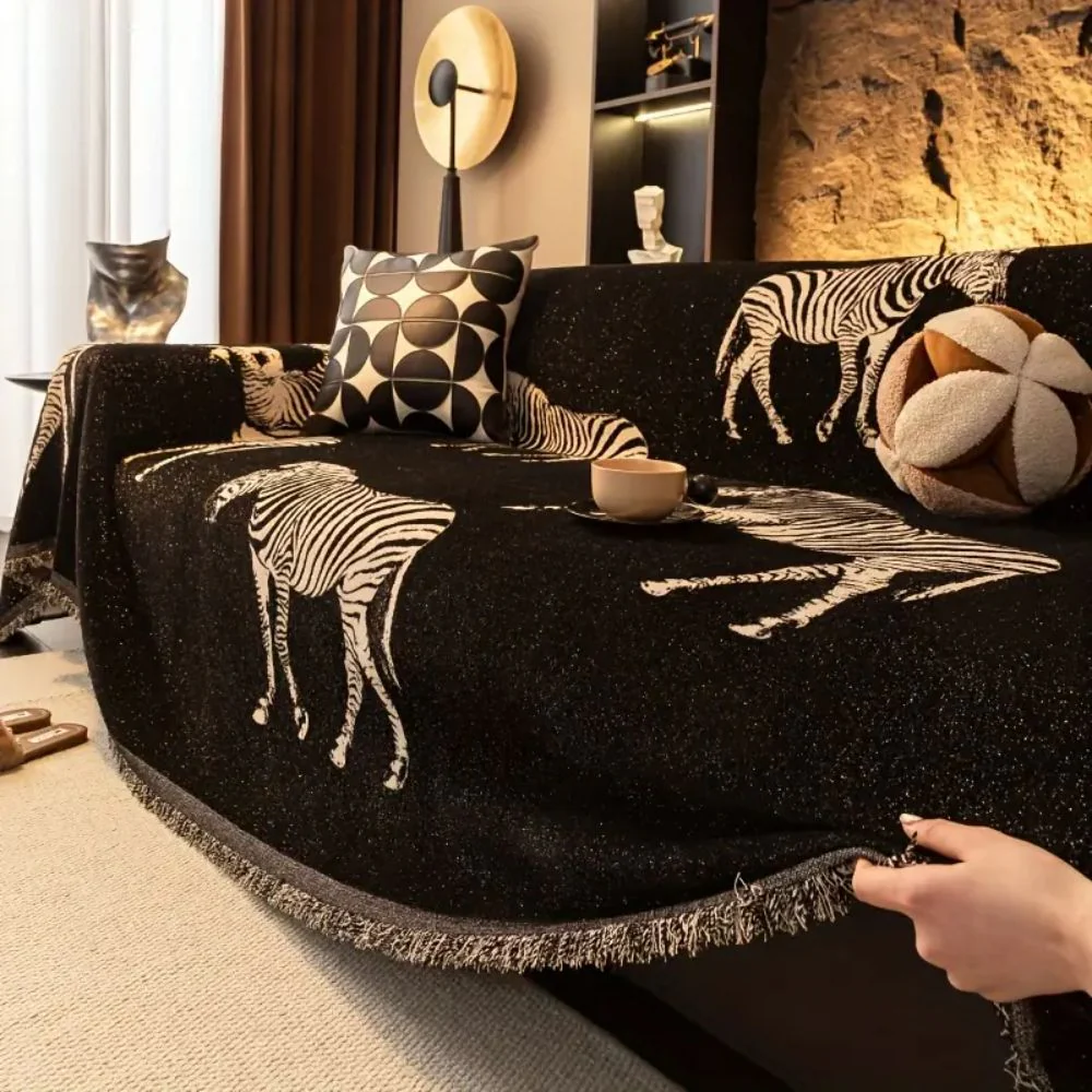 Black Stride Zebra Sofa Cover - Image 4