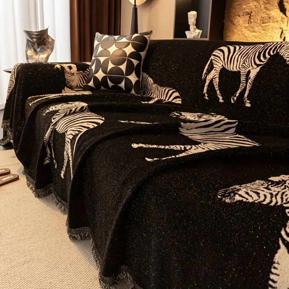 Black Stride Zebra Sofa Cover - Image 5