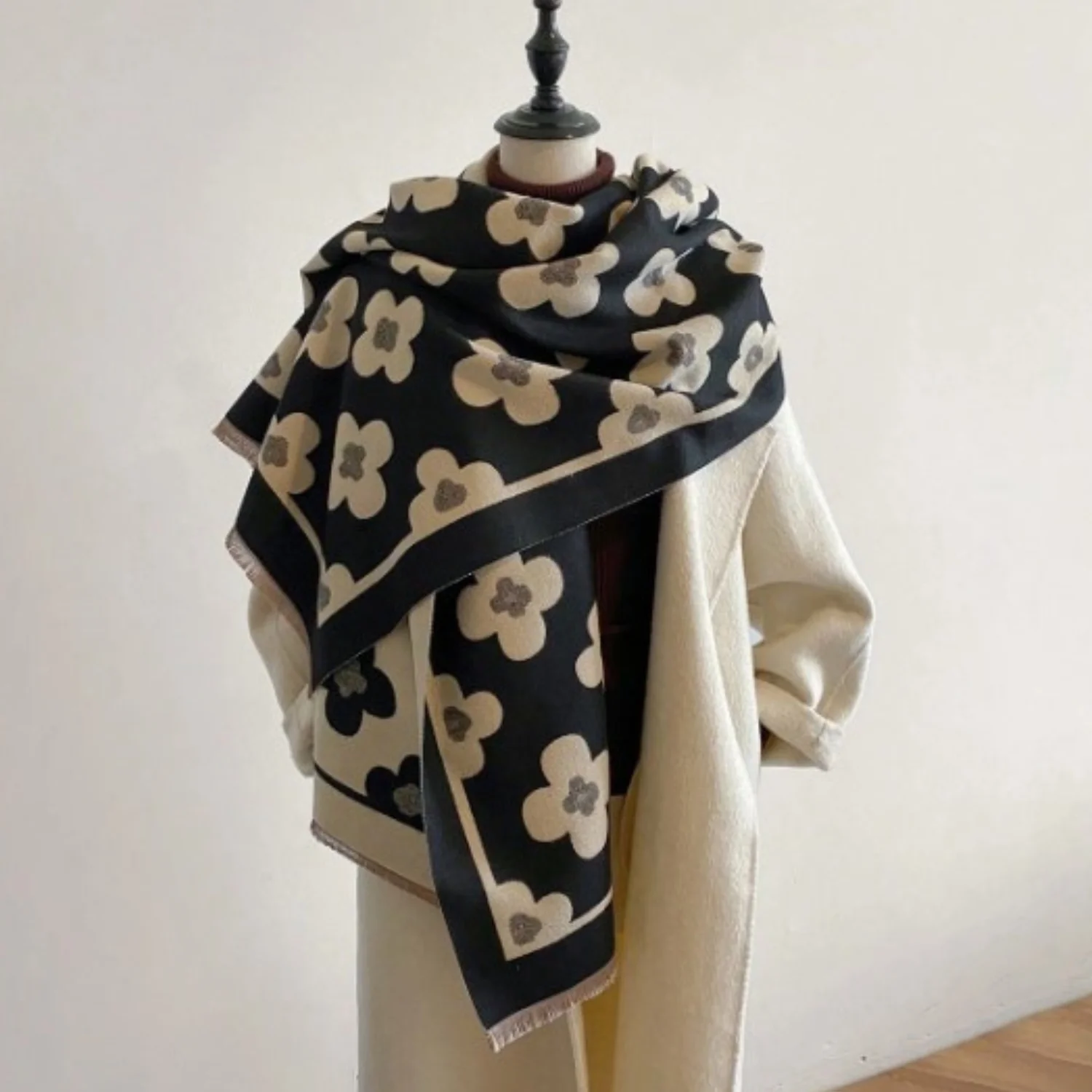 Bloom Classic Floral Winter Scarf - Image 6