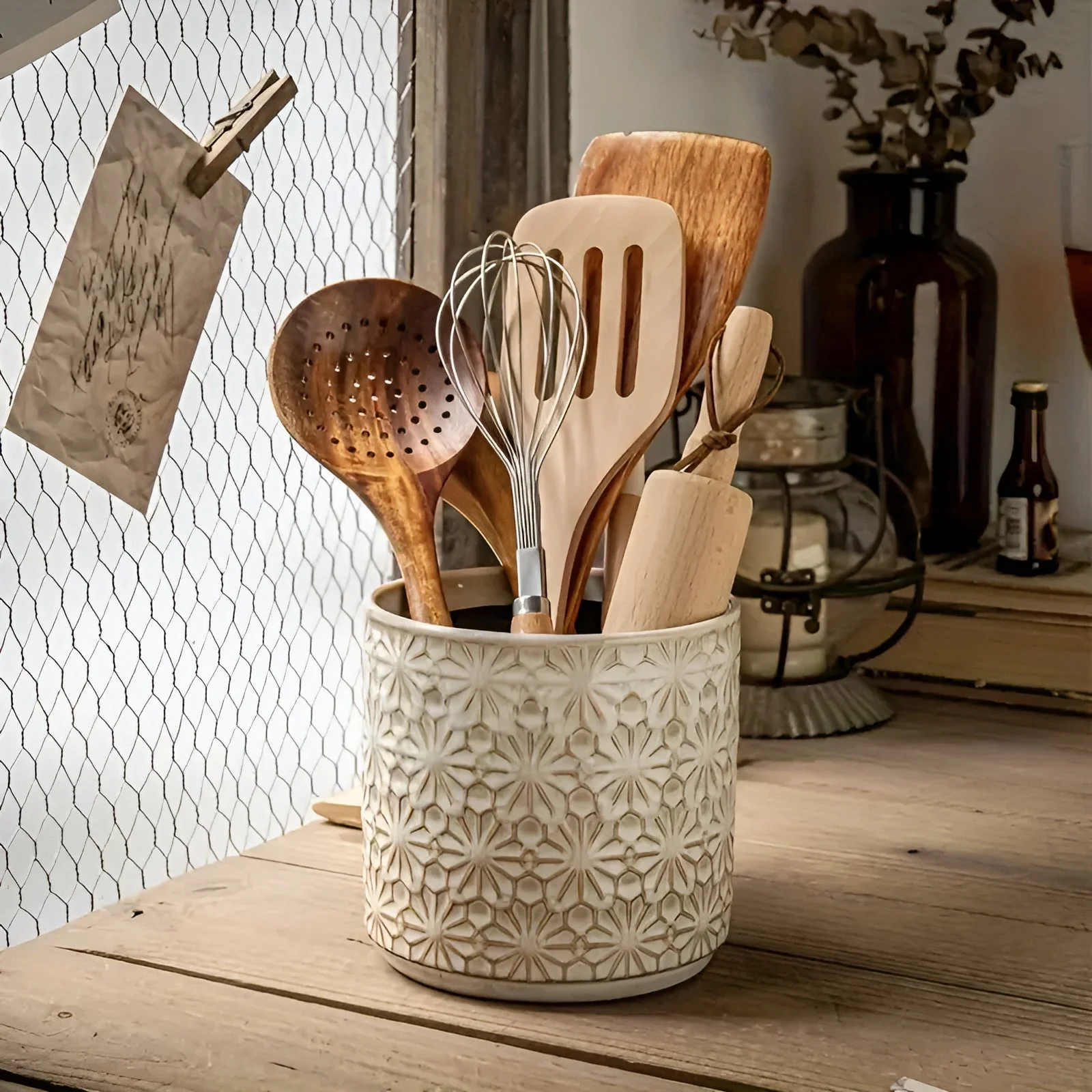 Bloom Craft Ceramic Utensil Holder - Image 4