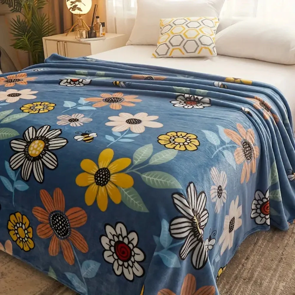 Bloombee Retro Floral Soft Blanket - Image 3