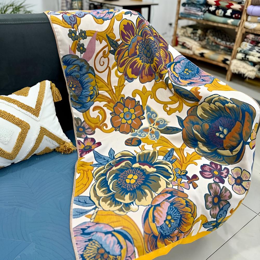 Blooming Flowers Reversible Bath Towel - Image 4