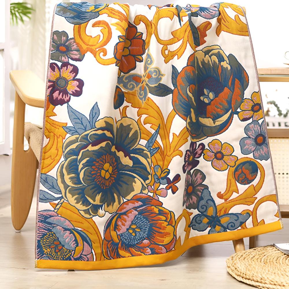 Blooming Flowers Reversible Bath Towel - Image 5