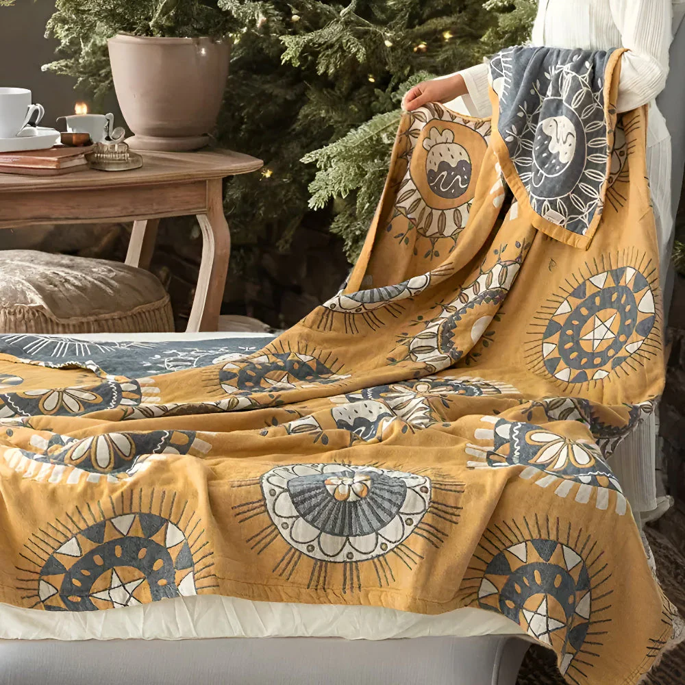 Blossom Radiance Circle Cotton Blanket - Image 2