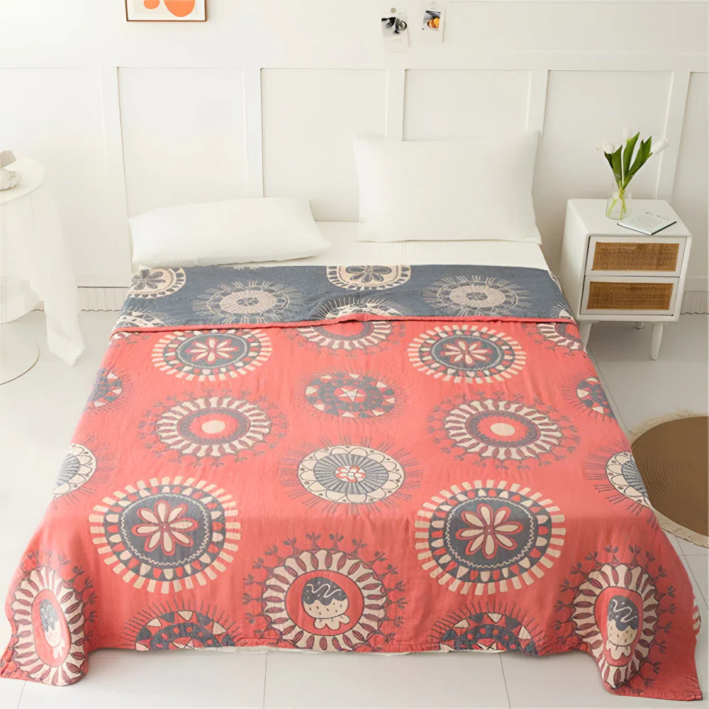 Blossom Radiance Circle Cotton Blanket - Image 7