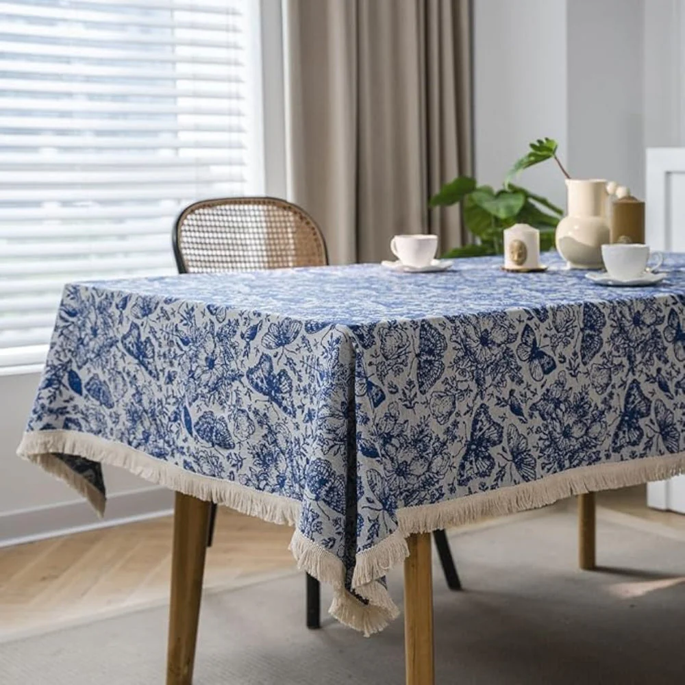 Blue Butterfly Garden Tablecloth - Image 2