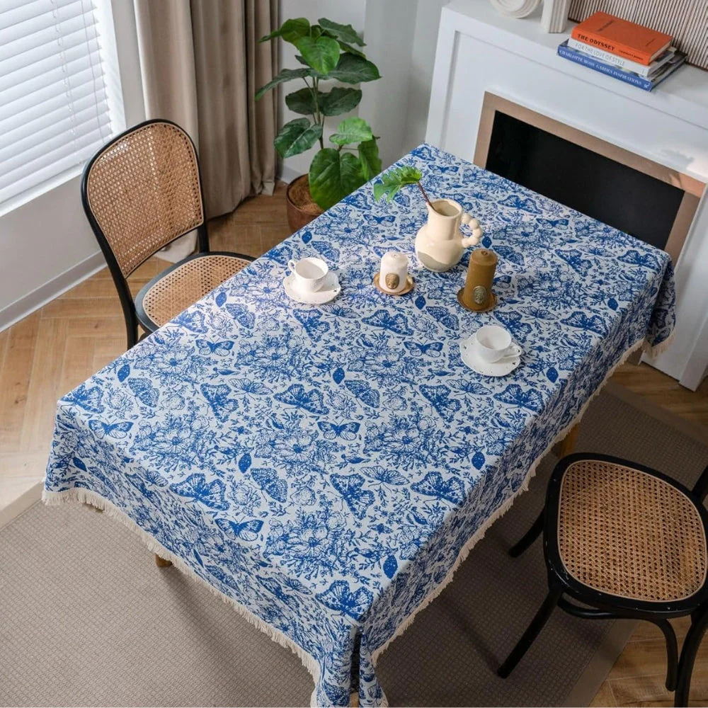 Blue Butterfly Garden Tablecloth - Image 3