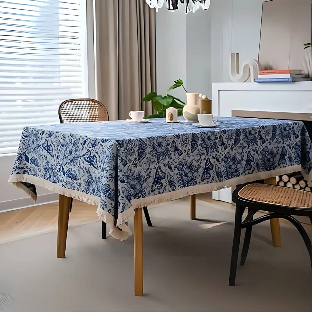 Blue Butterfly Garden Tablecloth - Image 4