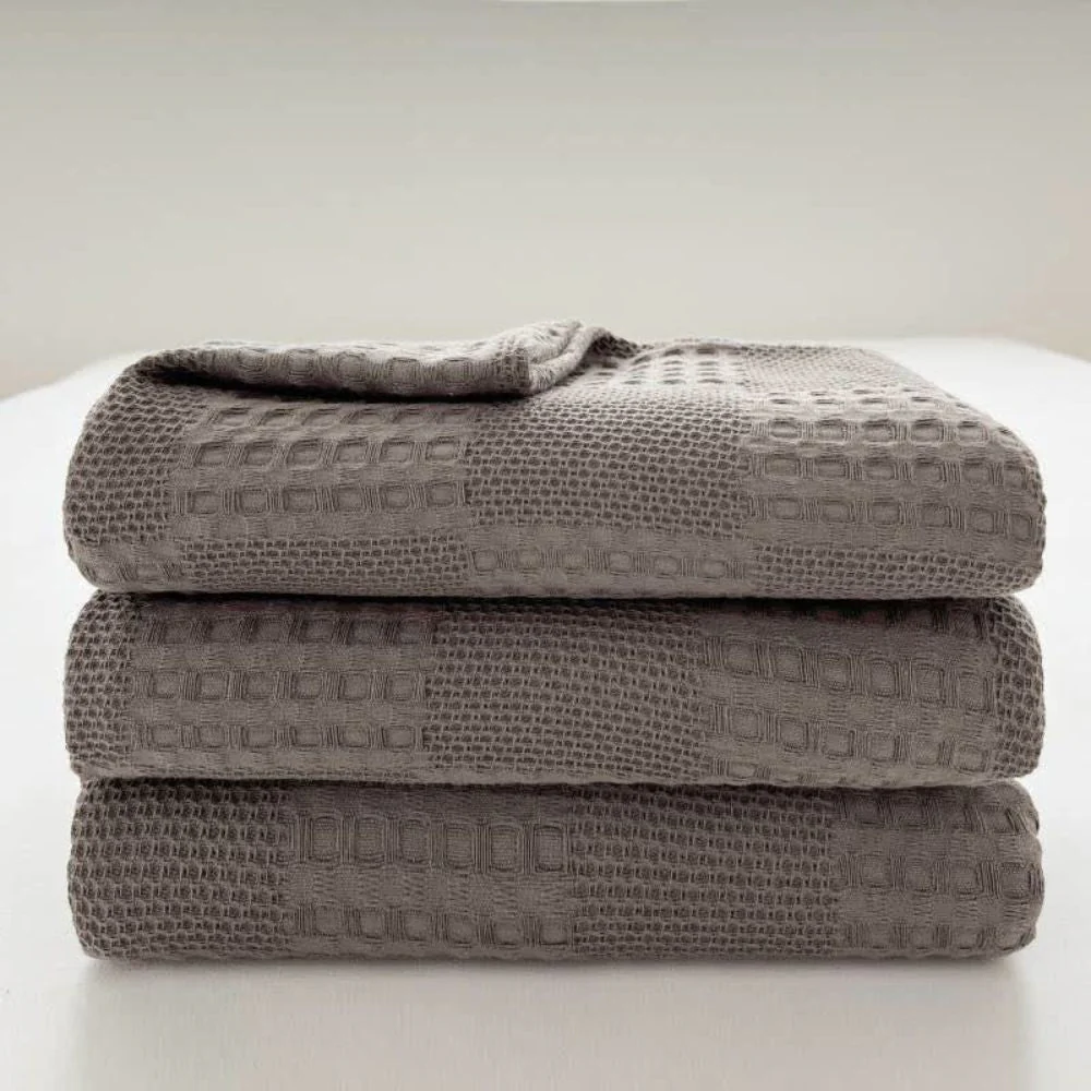 Blush Waffle Checkered Blanket - Image 10