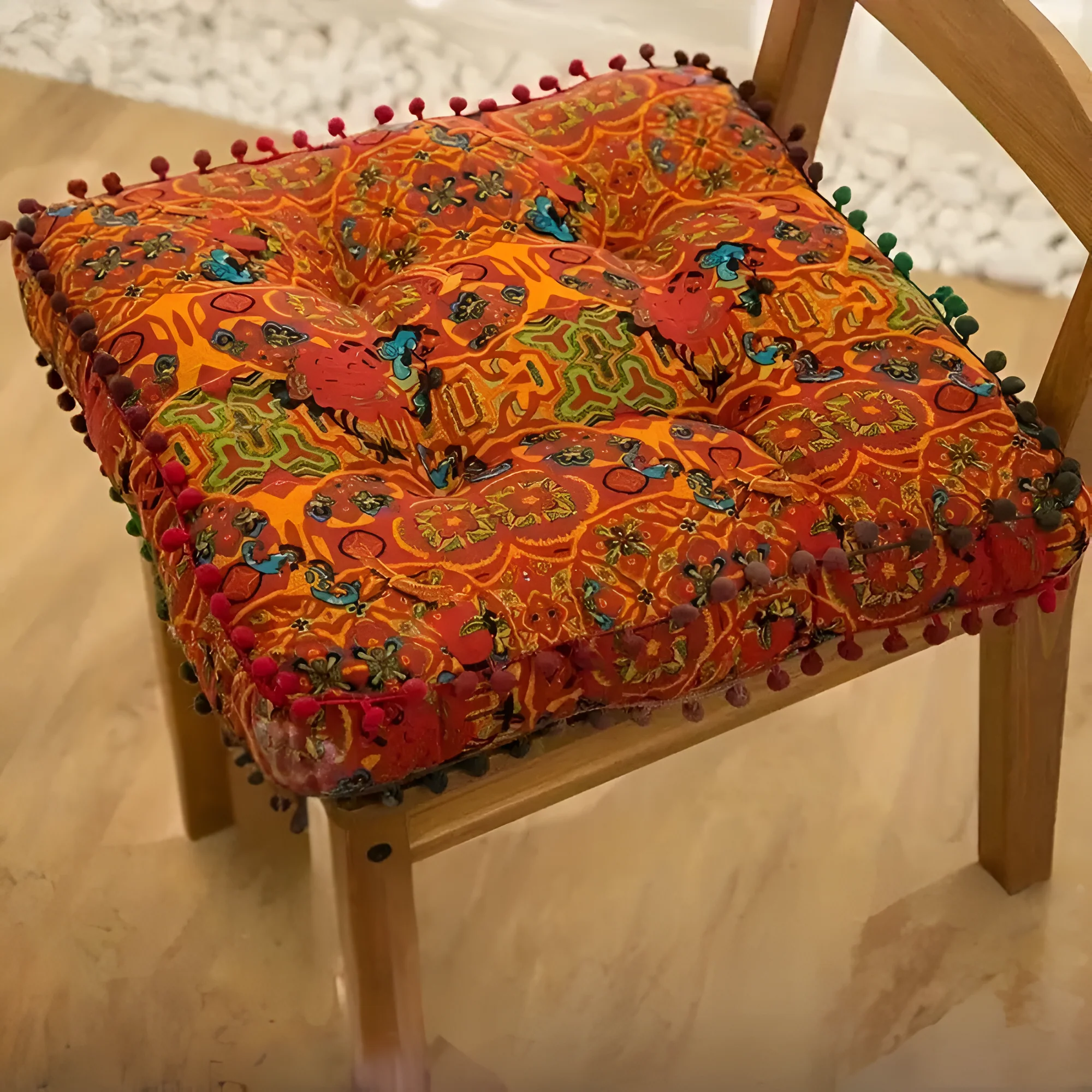 Bohemian Embroidered Floor Cushion - Image 5
