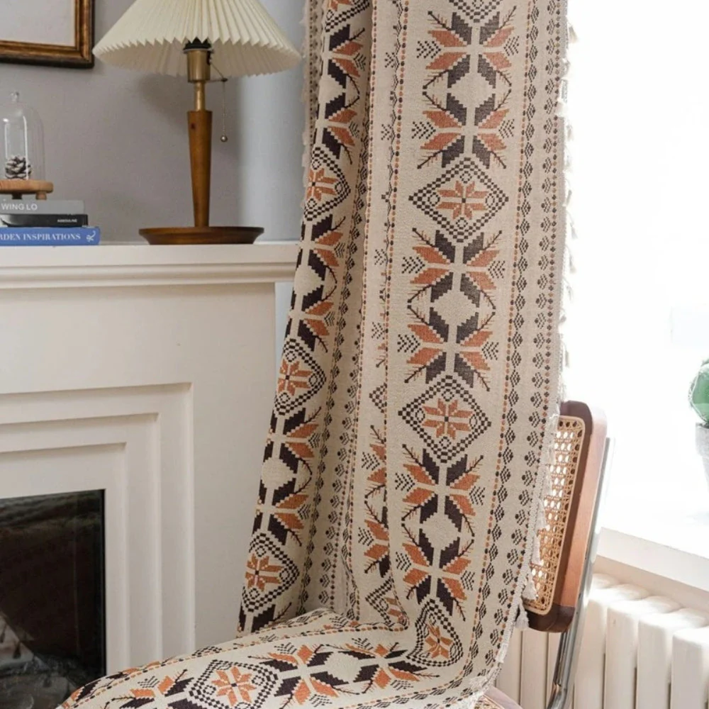 Bohemian Geometric Semi-Blackout Curtain - Image 3