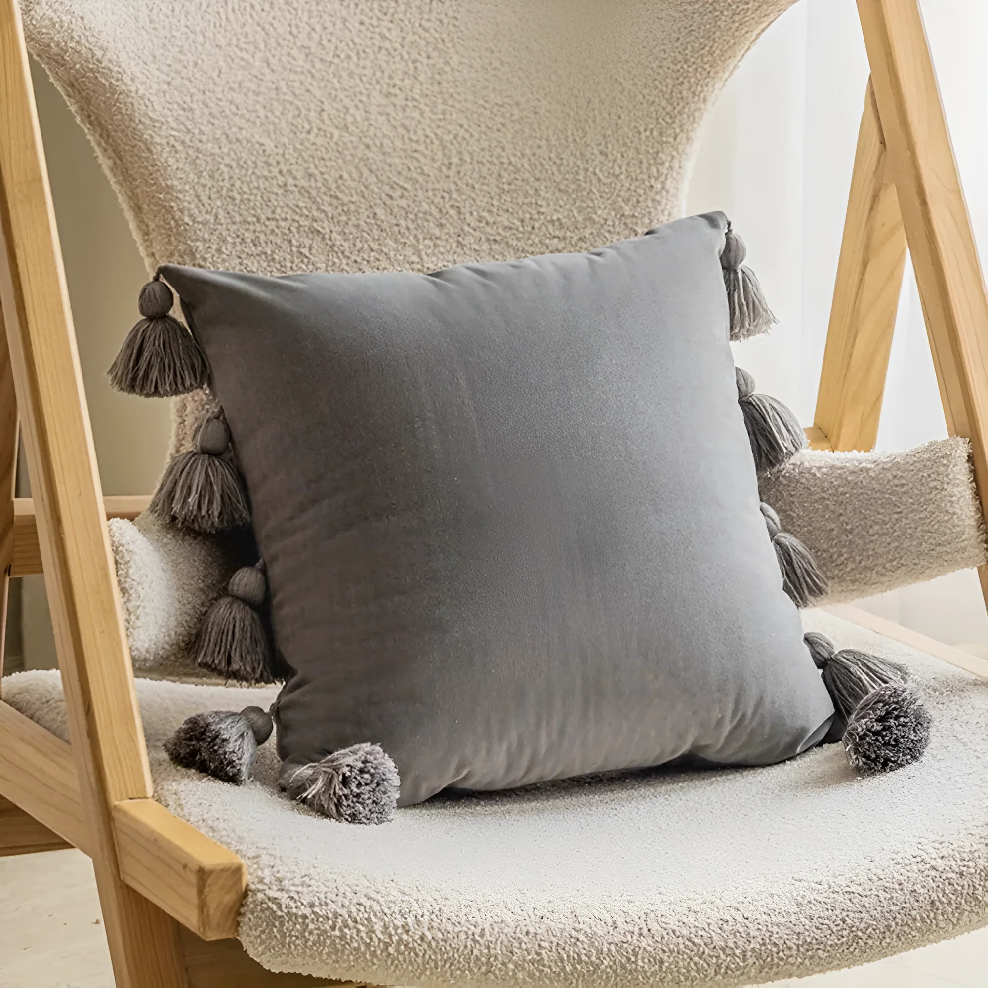 Bohemian Pompom Cushion Cover - Image 5