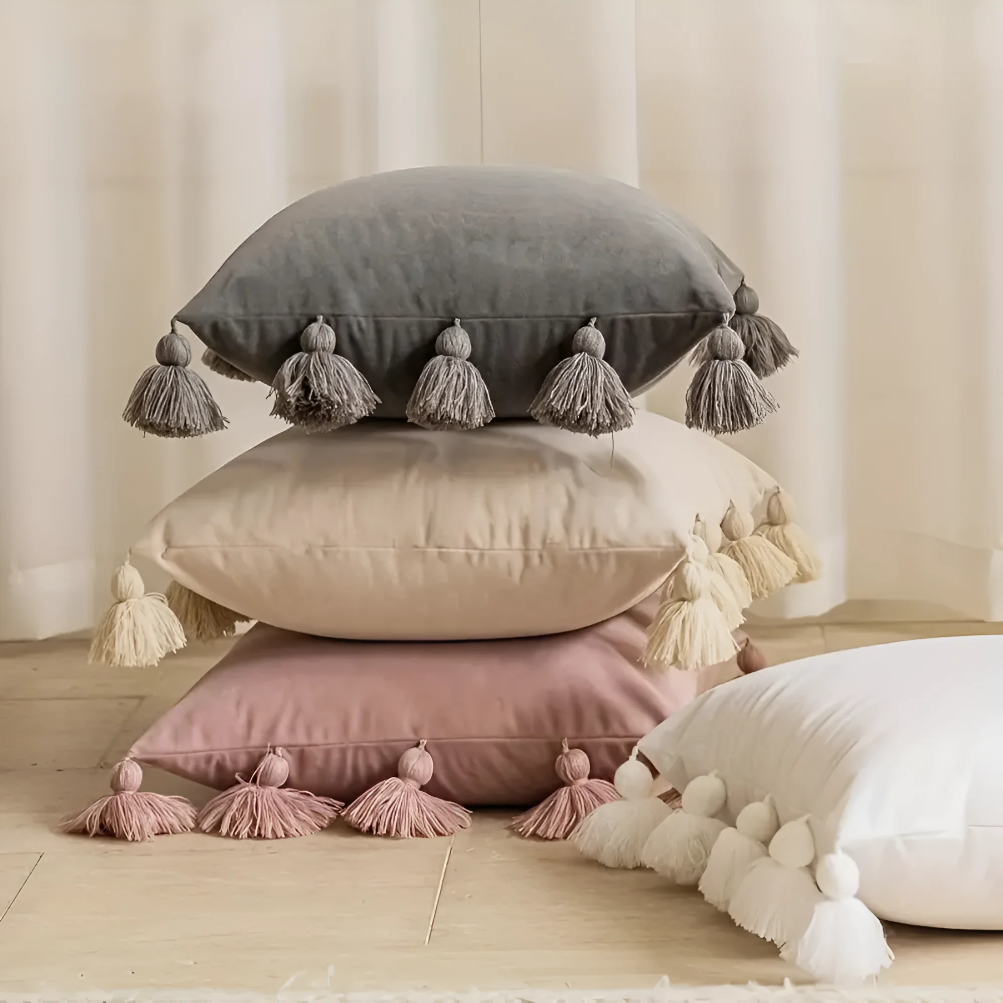 Bohemian Pompom Cushion Cover - Image 9