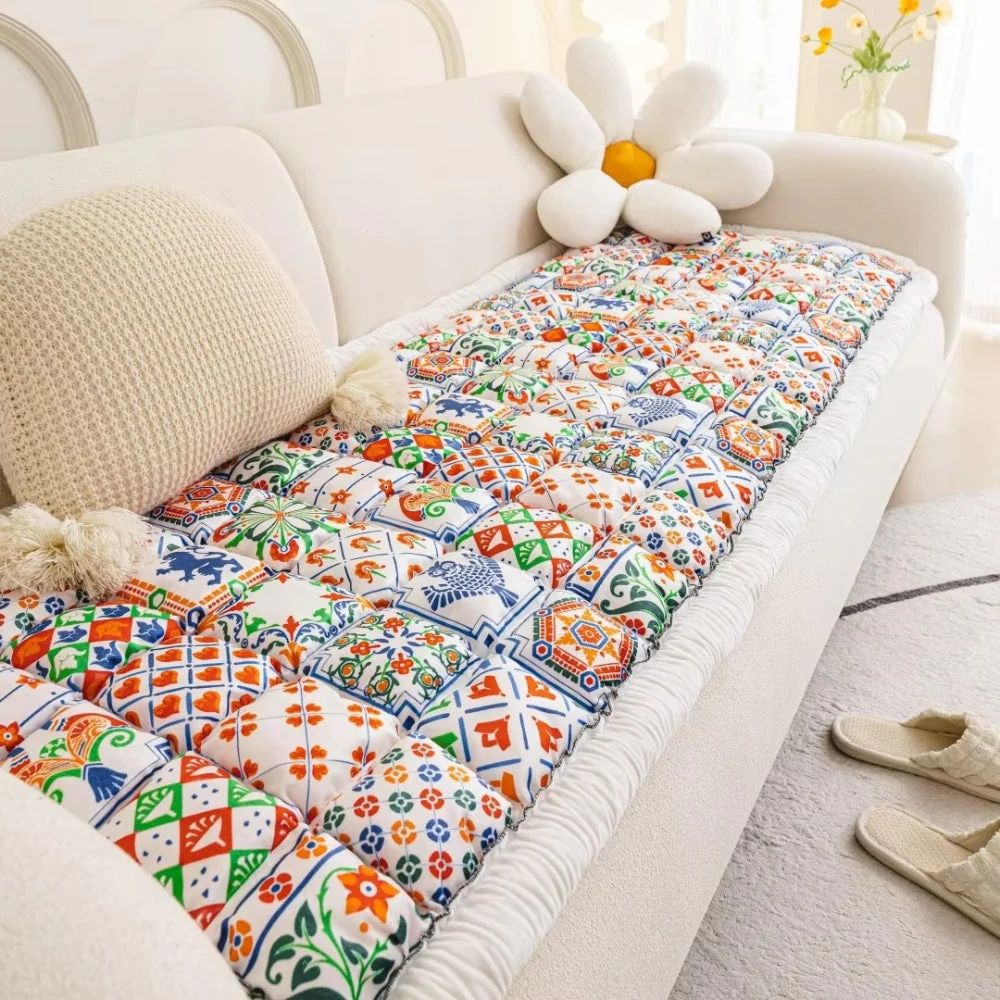 Bohemian Printed Quilted Sofa Cover - Image 11
