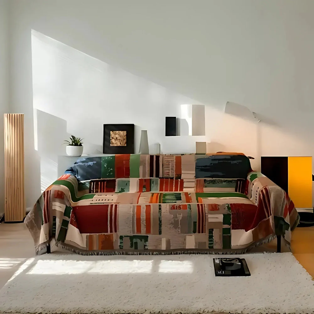 Bohemian Rustic Geometric Sofa Cover