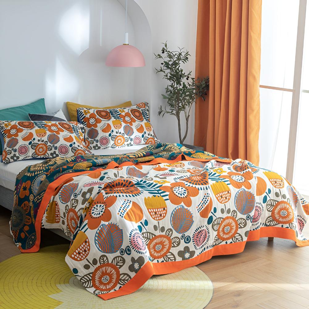 Boho Cartoon Flower Blanket - Image 6