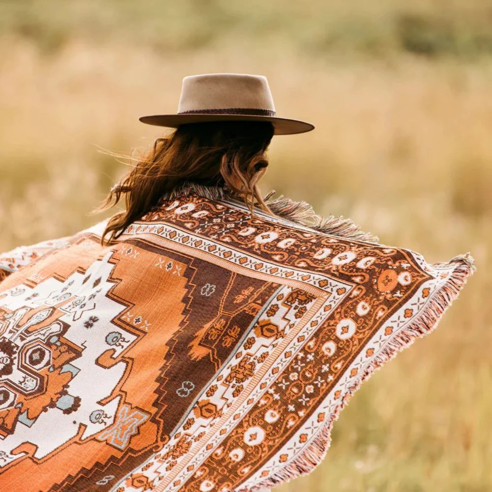 Boho Chic Patterned Throw Blanket - Image 2