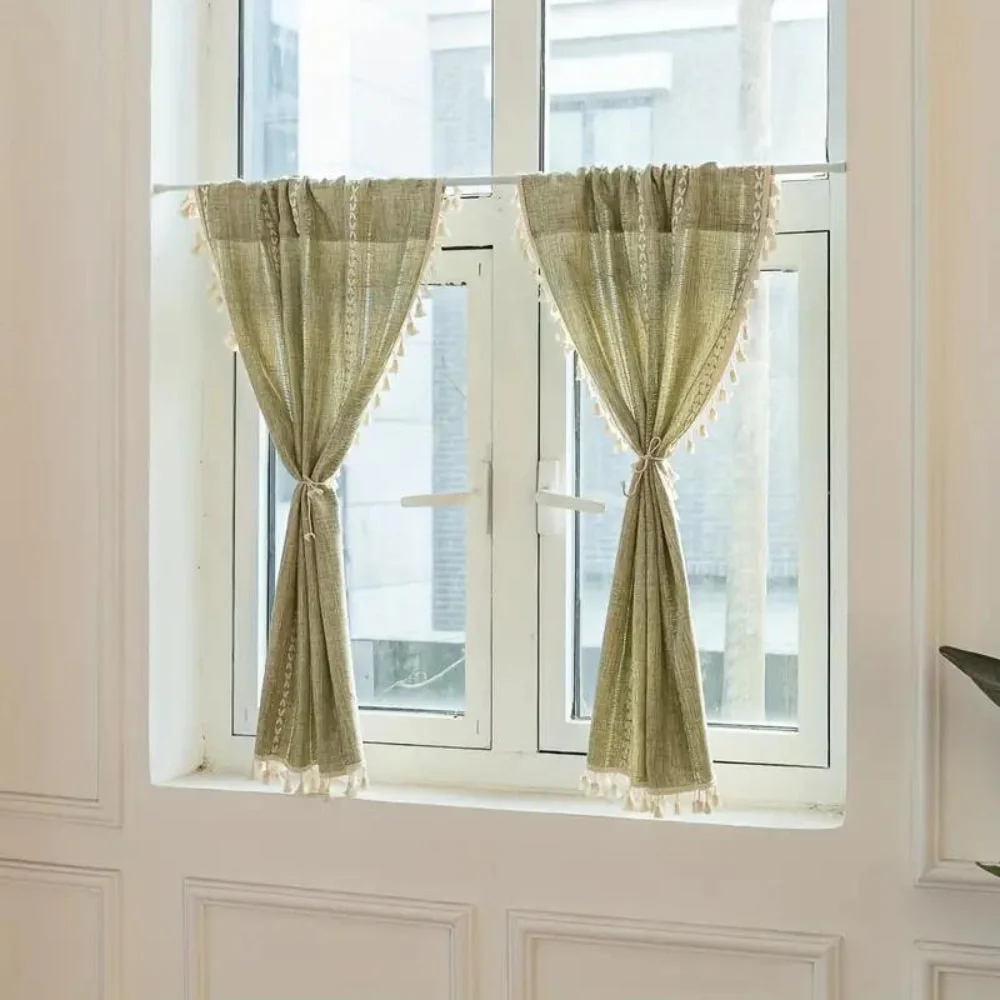 Boho Cotton Linen Kitchen Curtains - Image 7