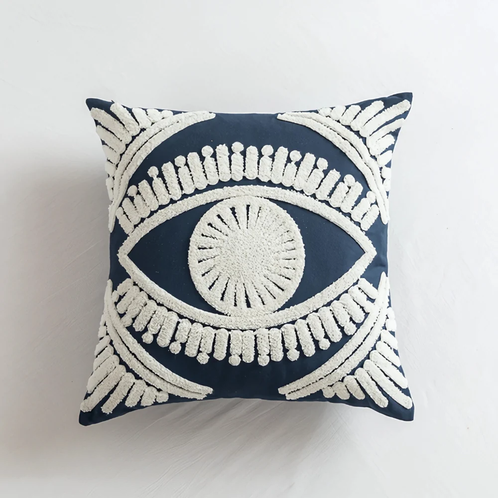 Boho Eye Embroidered Cushion Cover - Image 8