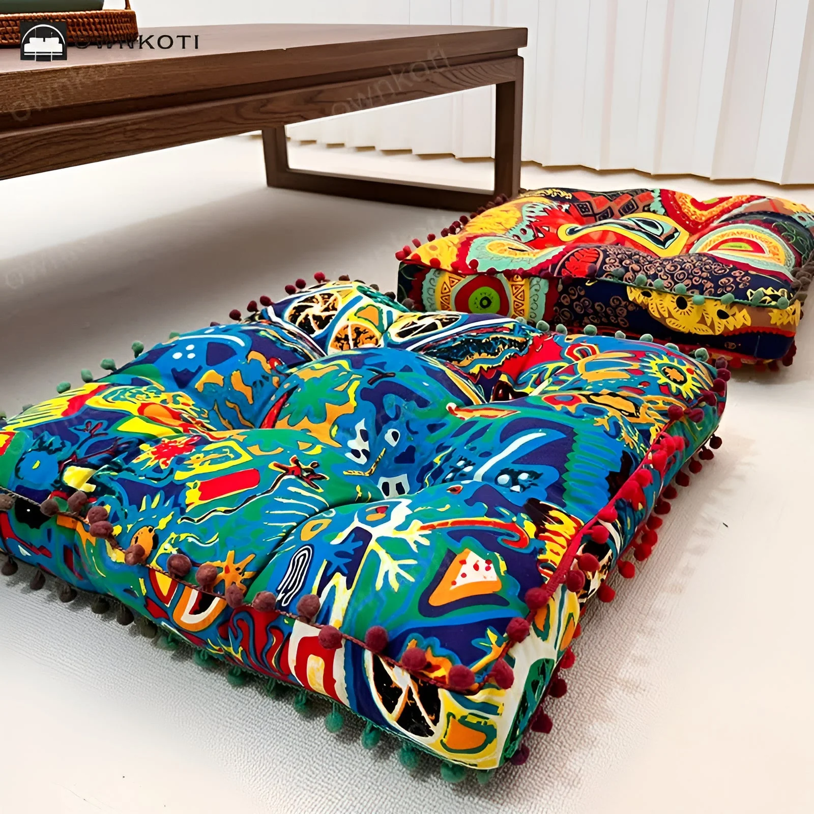 Boho Style Square Floor Cushion - Image 2