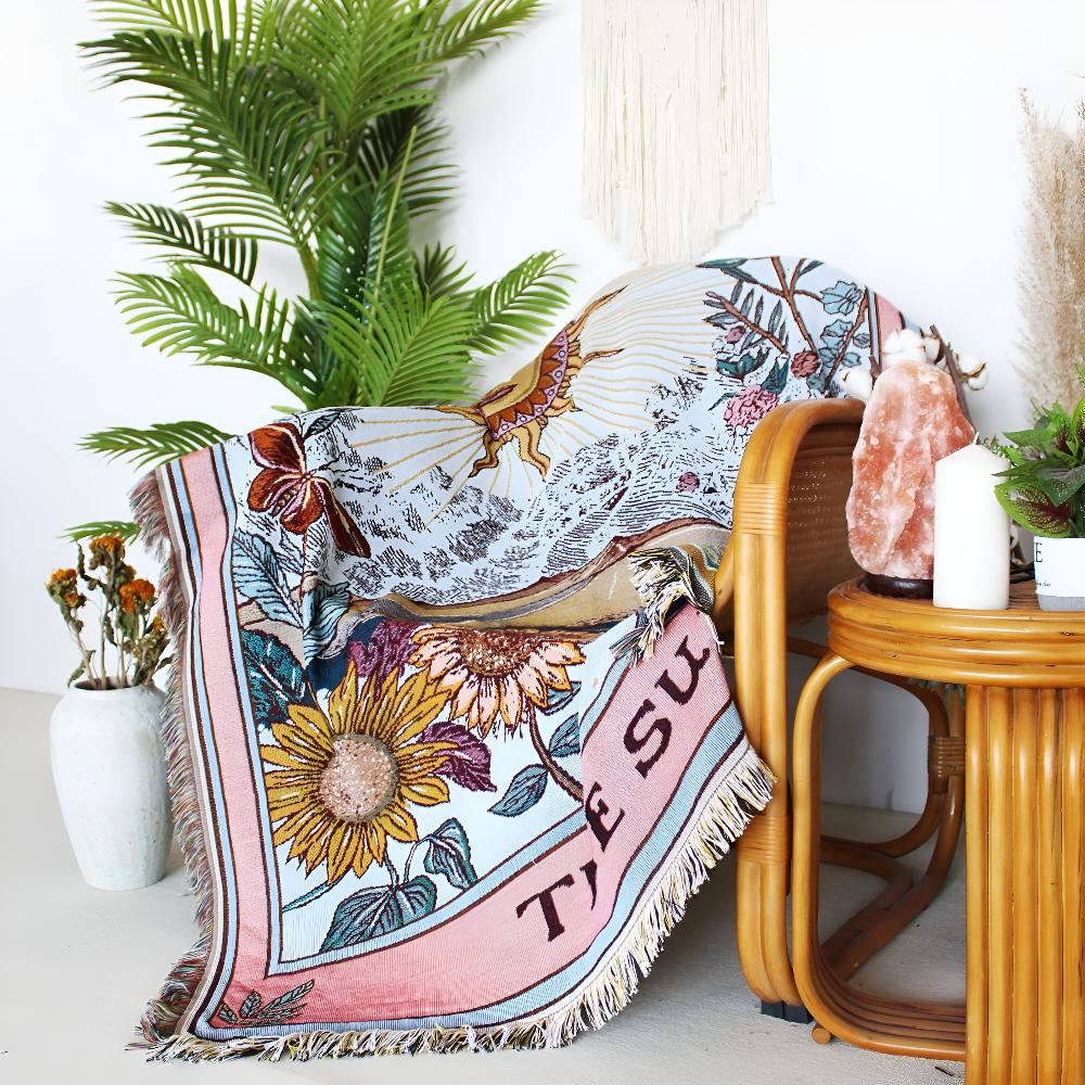 Boho Sun Tapestry Blanket - Image 4