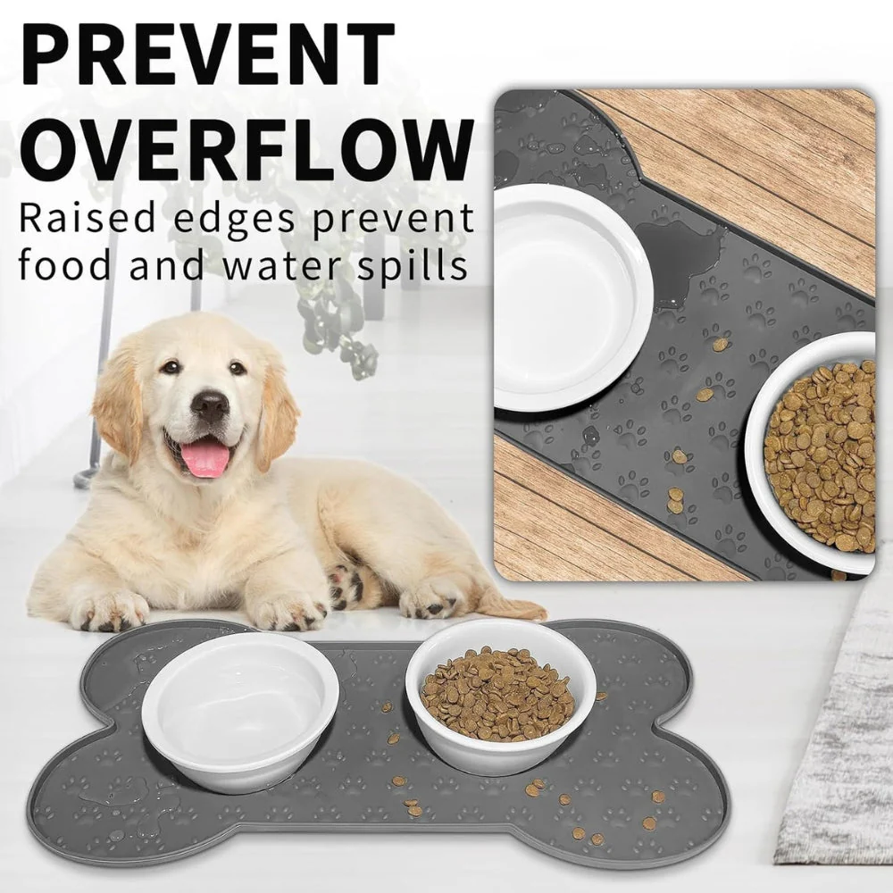 Bone-Shaped Silicone Pet Feeding Mat - Image 7