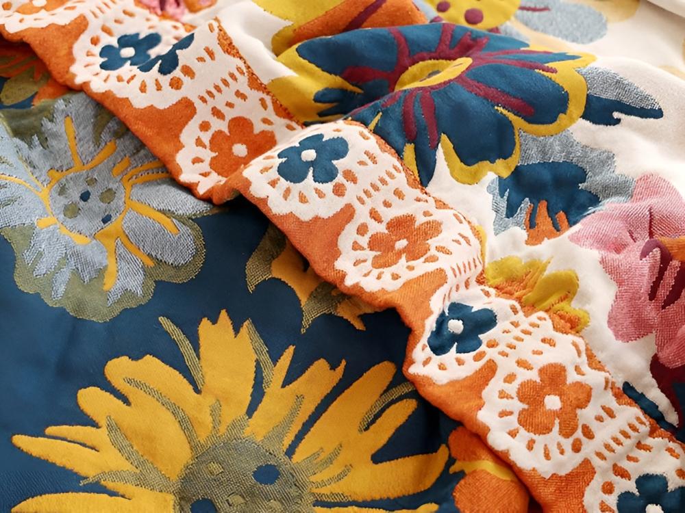 Bright Flower Cotton Blanket - Image 6