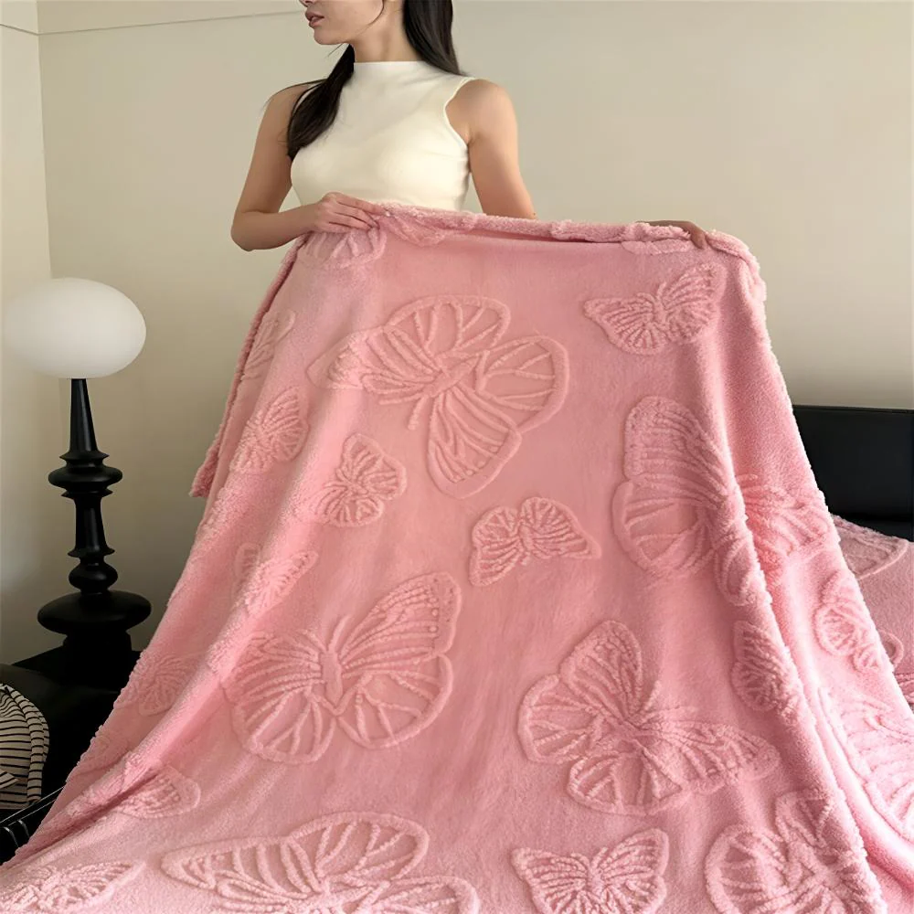Butterfly Jacquard Flannel Blanket - Image 5
