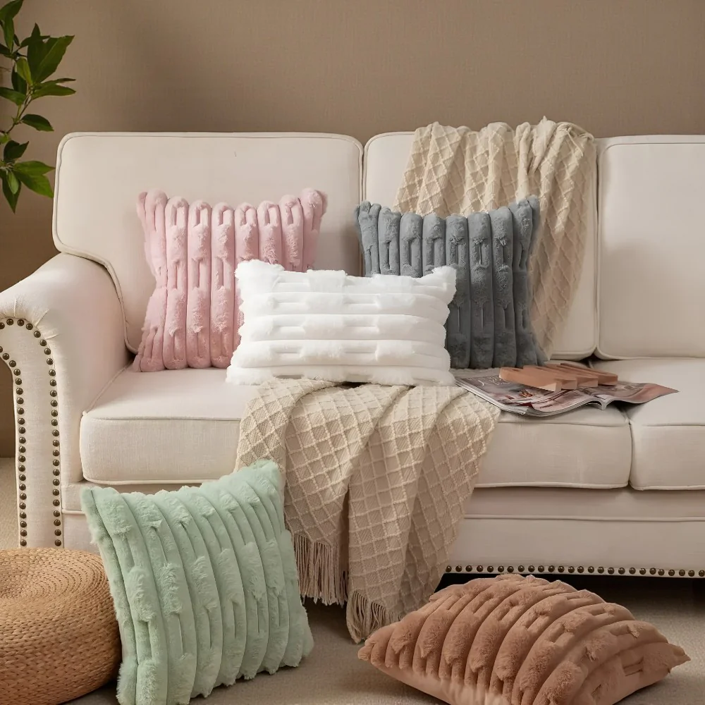 Calm Weave Plush Cushion Cover