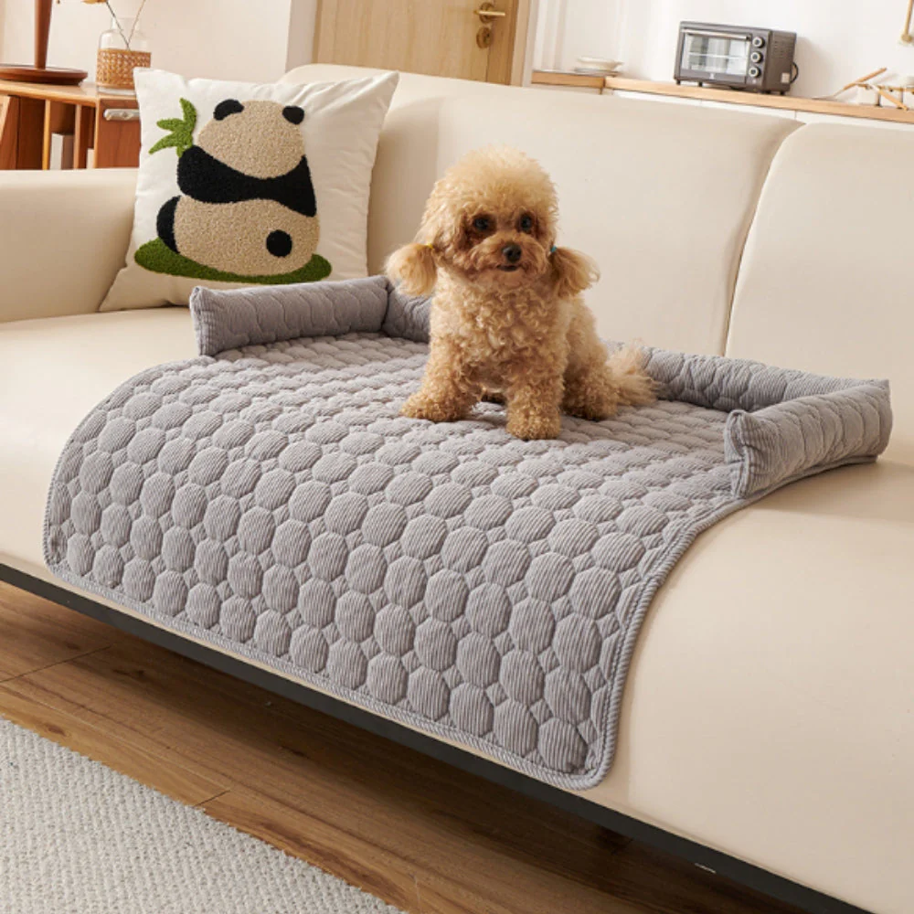 Canine Non-Slip Bolster Pet Quilted Bed - Image 2