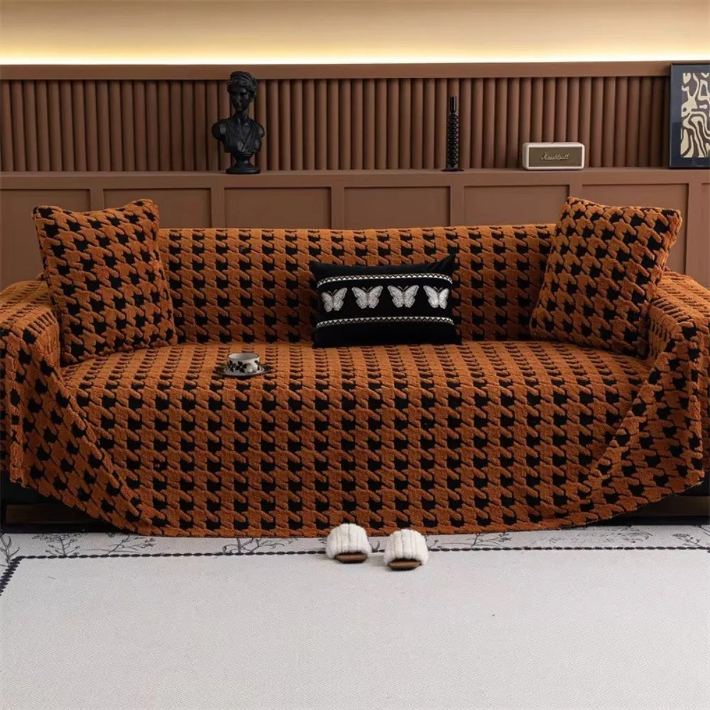 Cavalli Houndstooth Plush Sofa Cover - Image 11