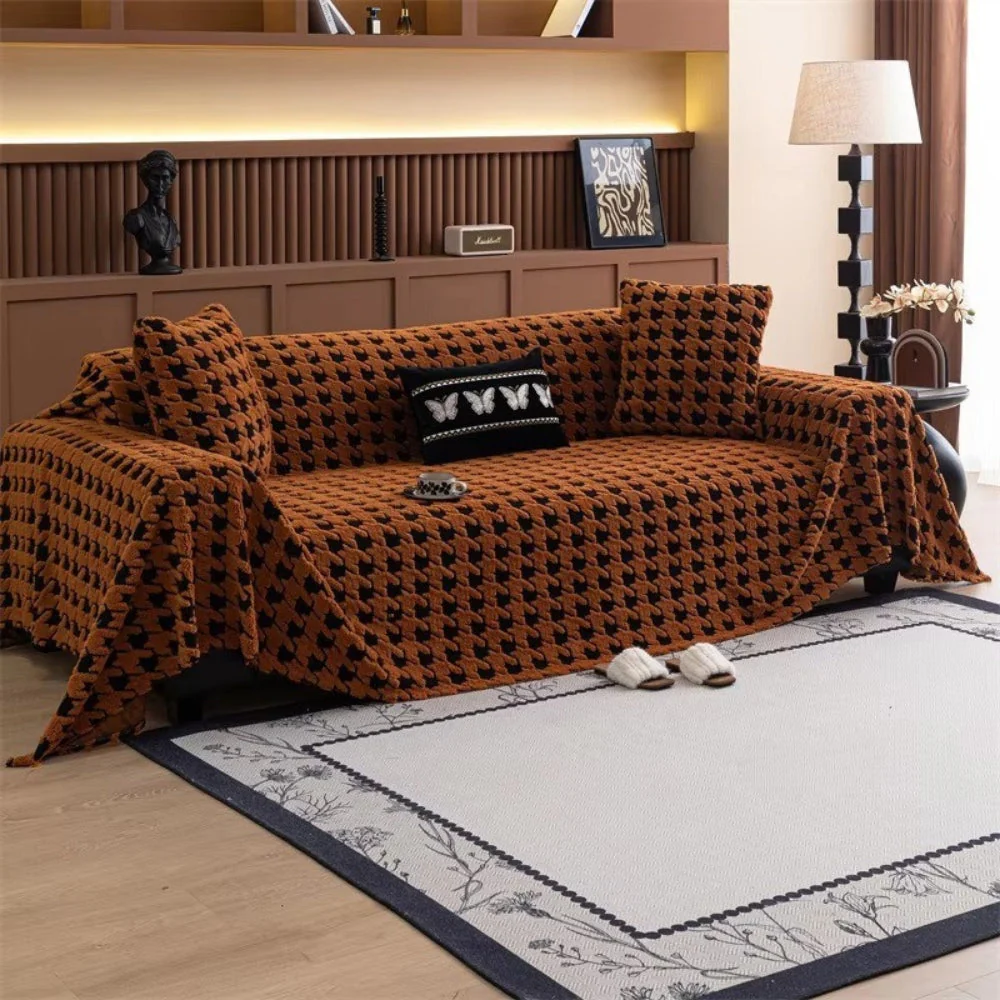 Cavalli Houndstooth Plush Sofa Cover - Image 12
