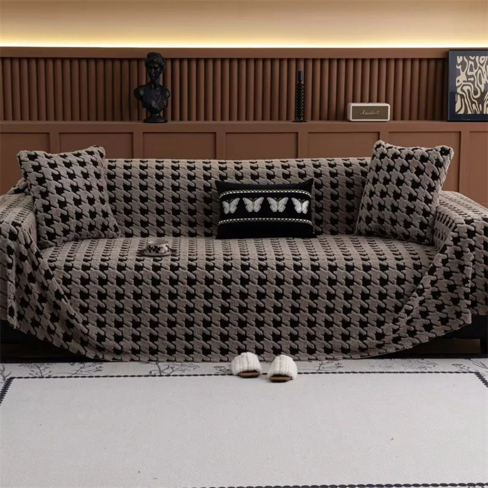 Cavalli Houndstooth Plush Sofa Cover - Image 2