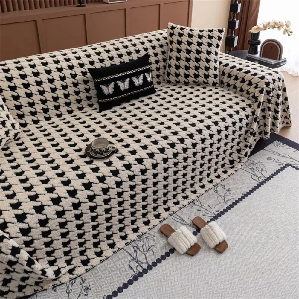 Cavalli Houndstooth Plush Sofa Cover - Image 8
