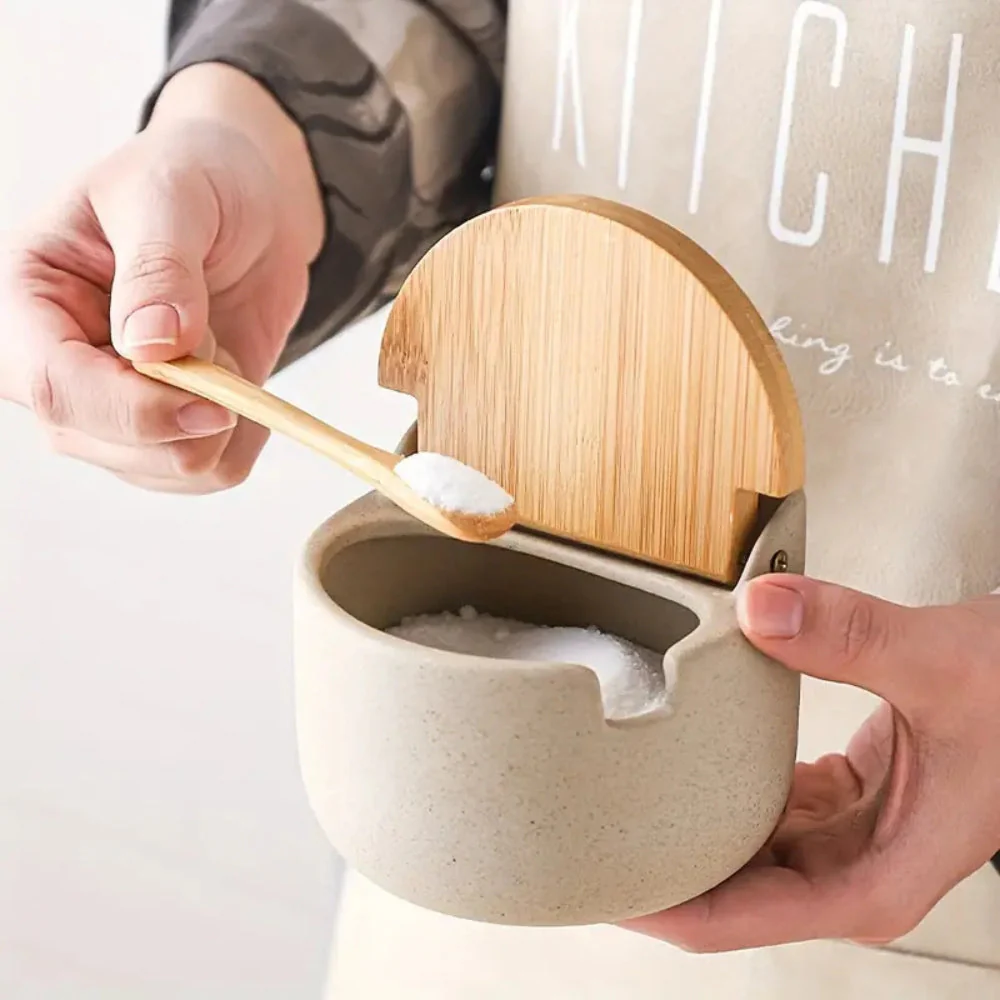 Ceramic Bamboo Spice Jar Set - Image 3