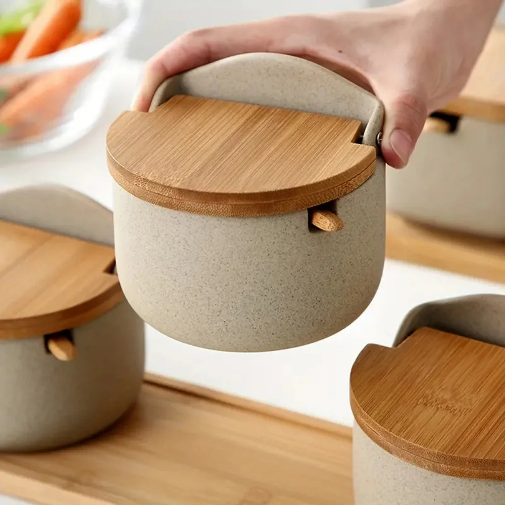 Ceramic Bamboo Spice Jar Set - Image 5