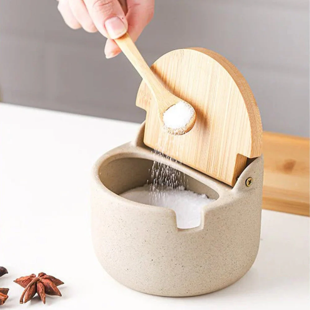 Ceramic Bamboo Spice Jar Set - Image 8