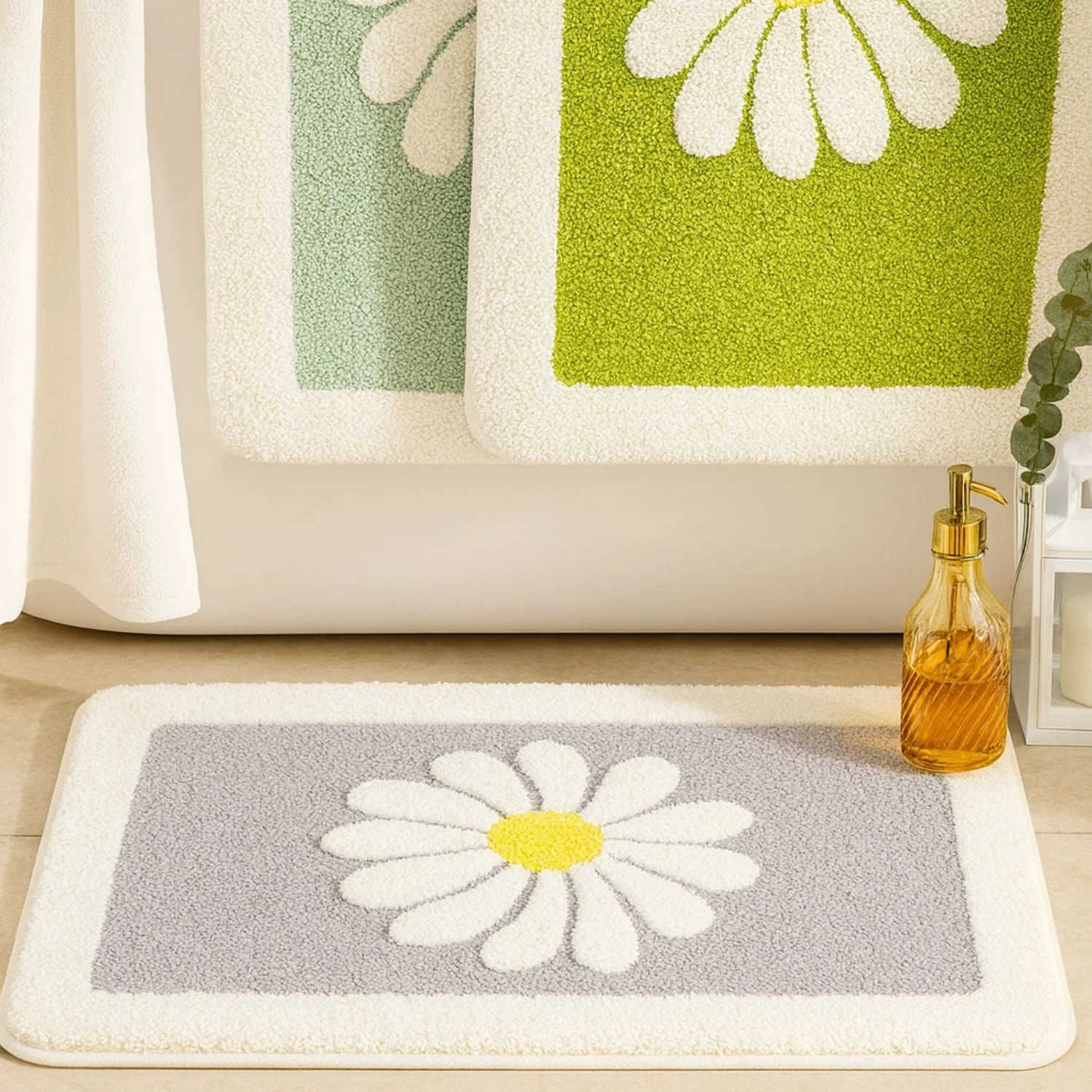 Charming Daisy Bloom Bath Mat - Image 2