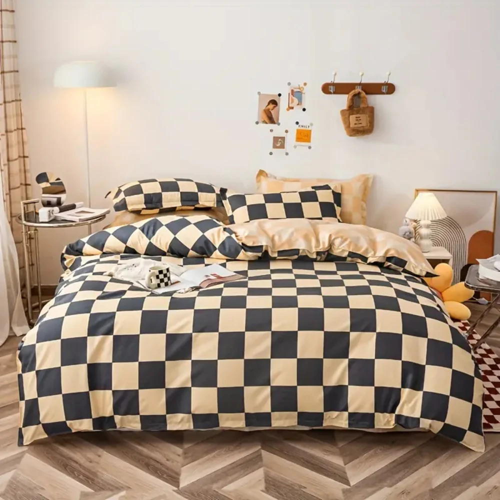 Chateau Checkered Bedding Set | 3pcs Set - Image 2