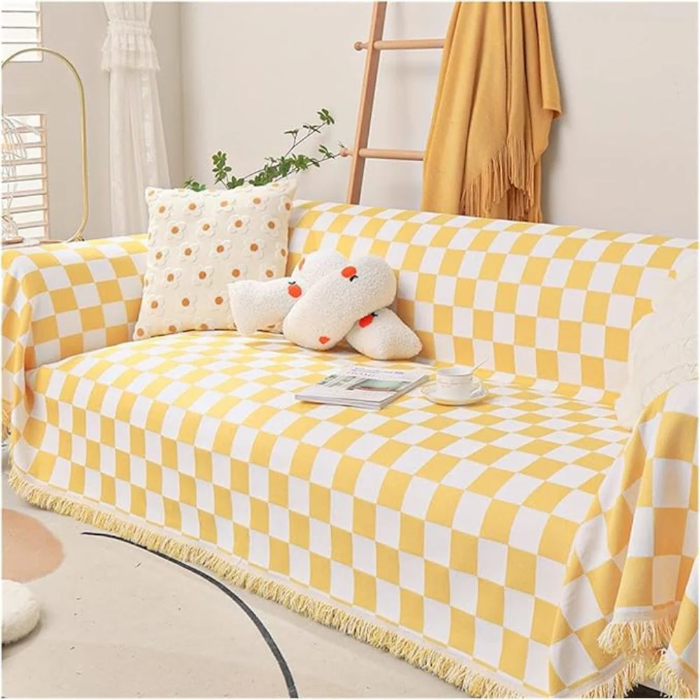 Checkerboard Anti-Scratch Sofa Cover - Image 6
