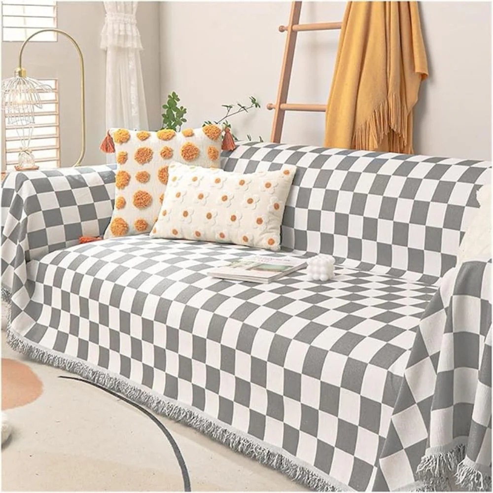 Checkerboard Anti-Scratch Sofa Cover - Image 8