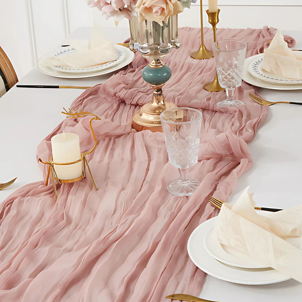 Cheesecloth Flowy Table Runner | 10 Pcs Set - Image 13