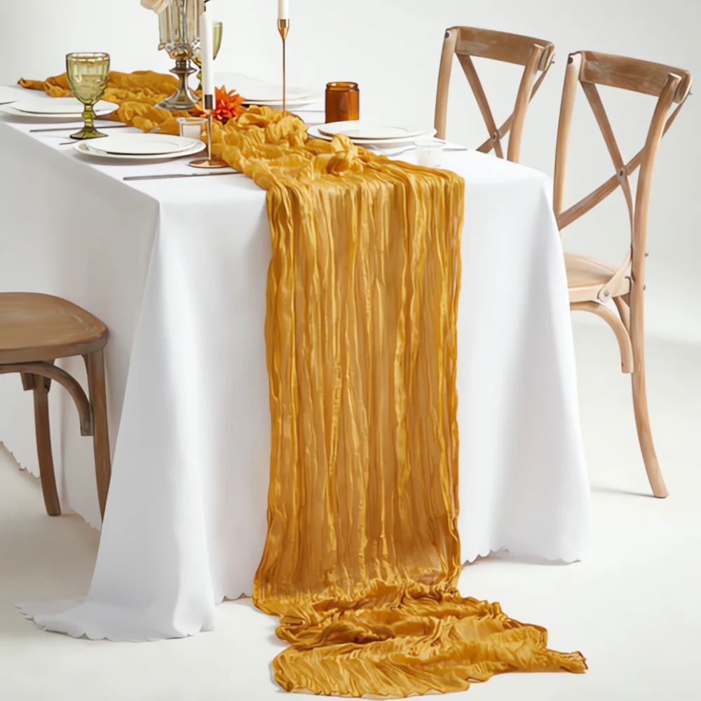 Cheesecloth Flowy Table Runner | 10 Pcs Set - Image 3